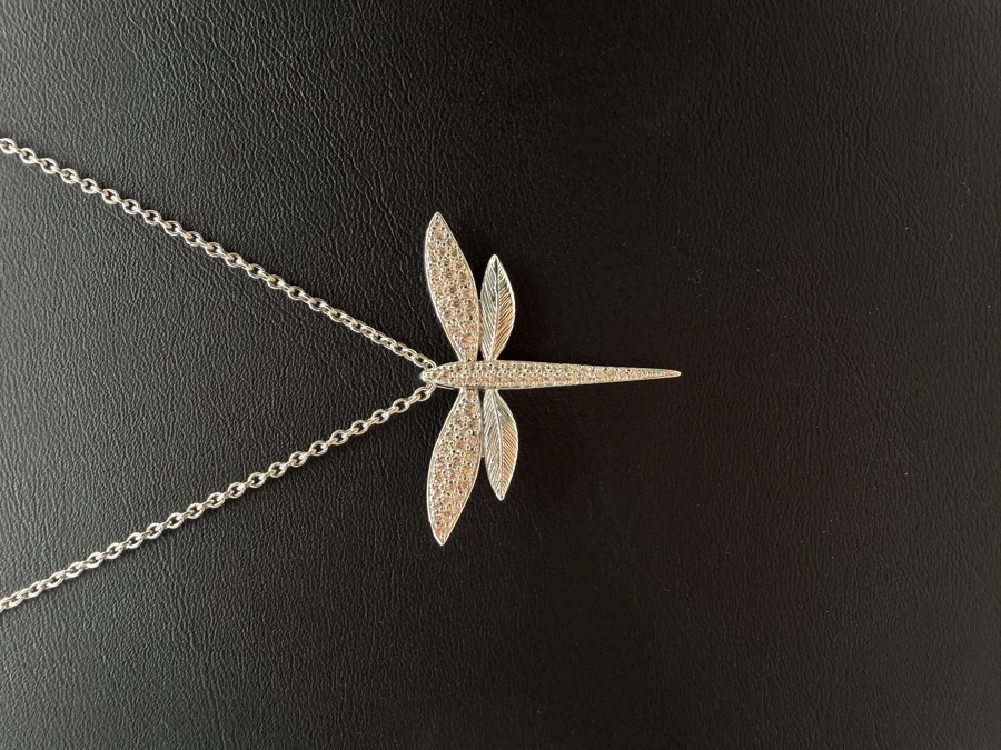 Halskette Silber 925 mit Libellen-Anhänger und Zirkonia