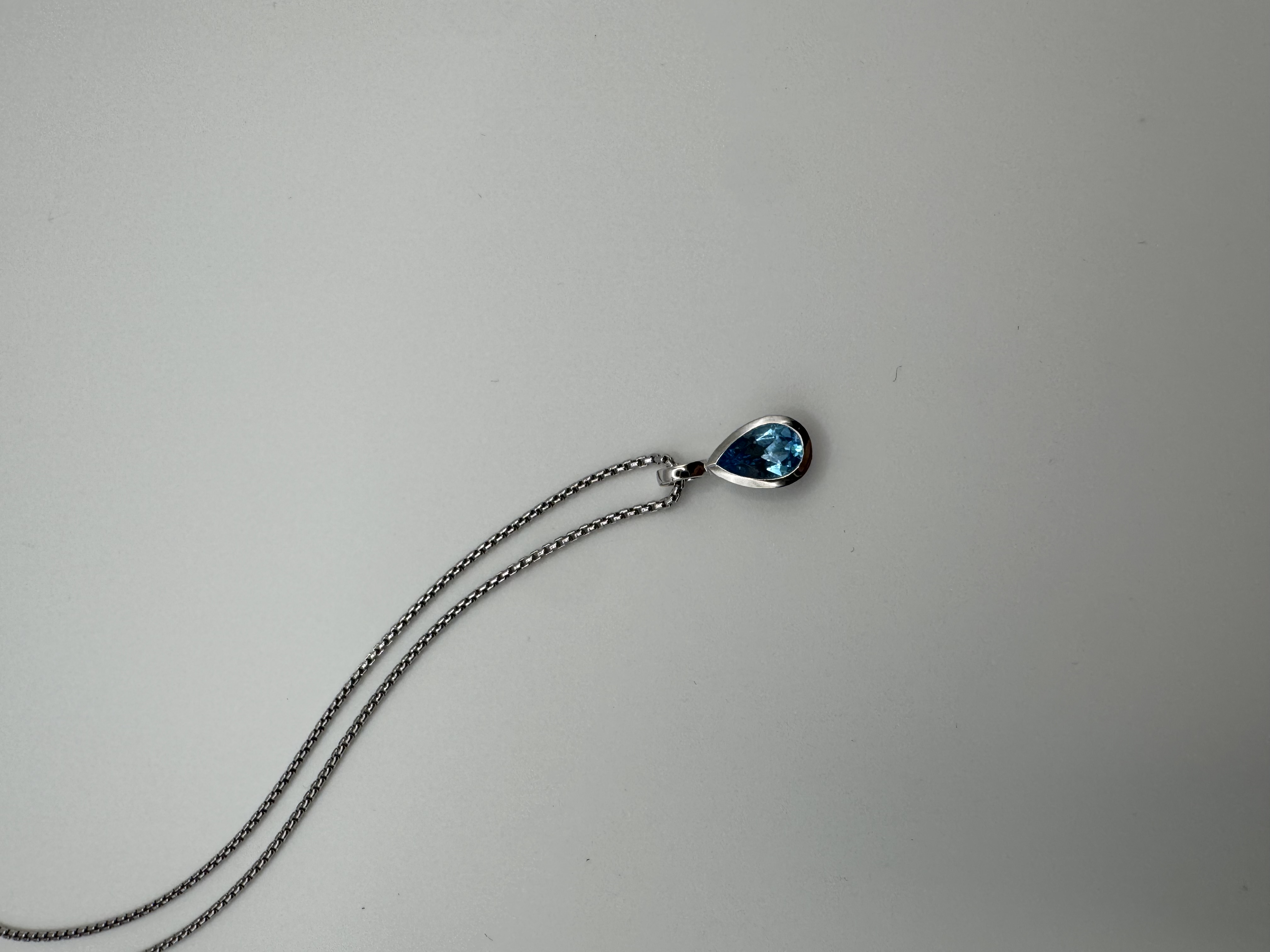 Fritsch Anhänger Silber 925 mit London Blue Topas im Tropfenschliff