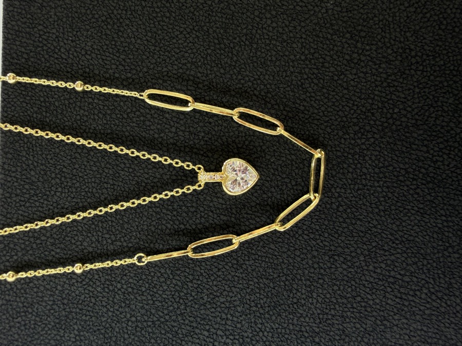 Jette Silber Halskette und Silberkette vergoldet als Layering-Set