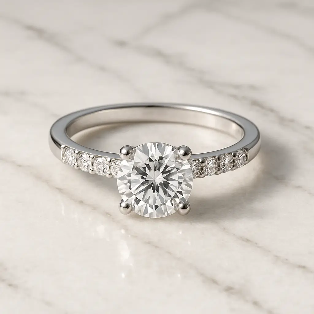 Trauring mit Brillant